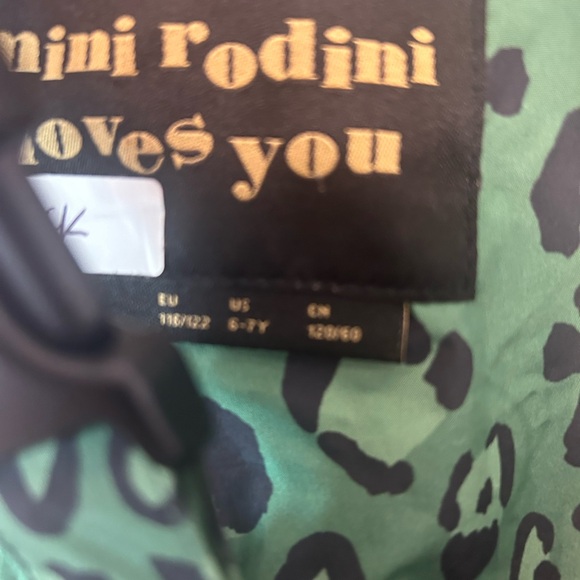 Mini Rodini Kids Green Leopard Edelweiss Rain Overalls - Picture 4 of 6